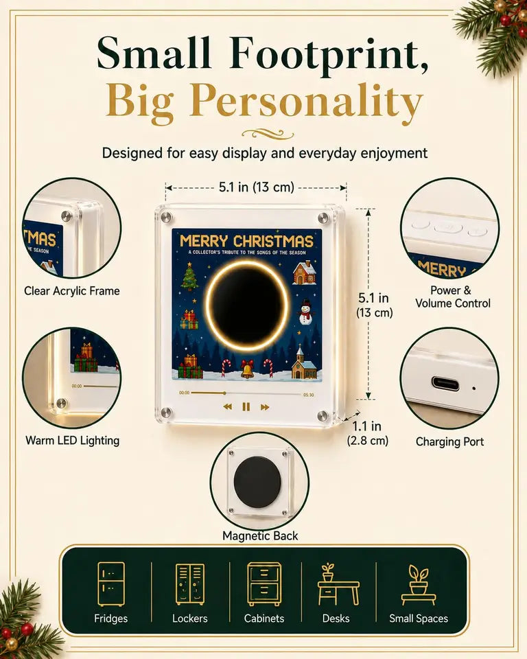 Christmas Mini Vinyl Player with 9 NFC Music Discs