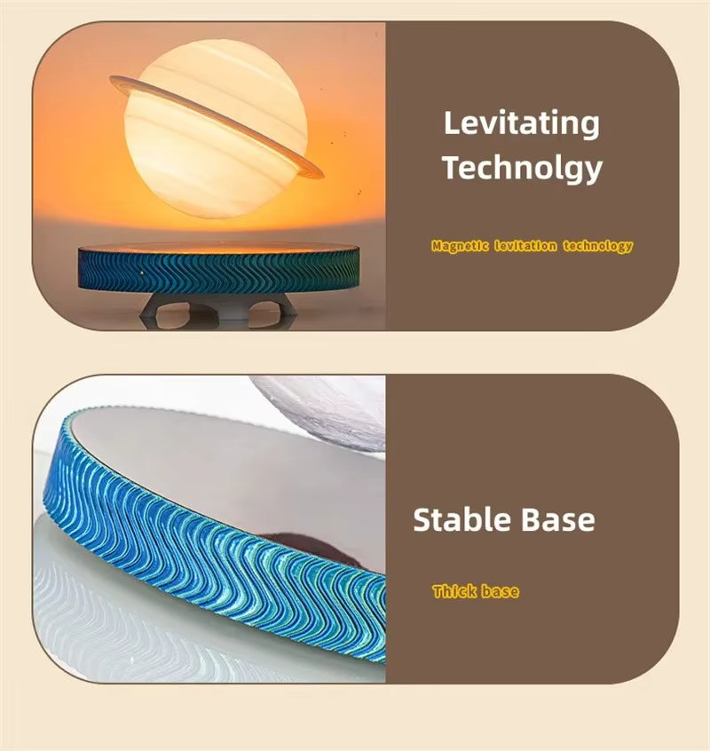 Levitating Saturn™ Lamp – Magnetic Floating Planet Desk Light