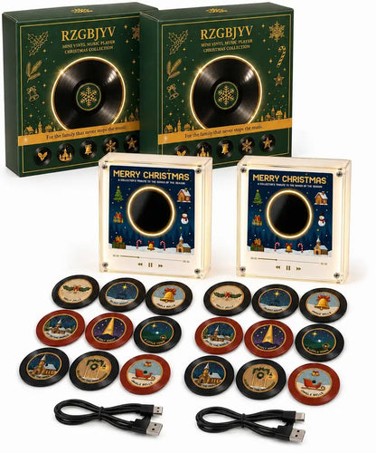 Christmas Mini Vinyl Player with 9 NFC Music Discs