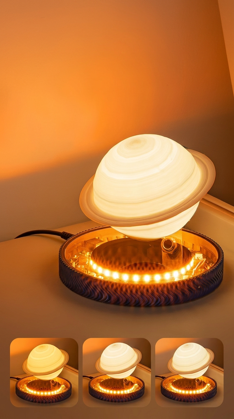 Levitating Saturn™ Lamp – Magnetic Floating Planet Desk Light