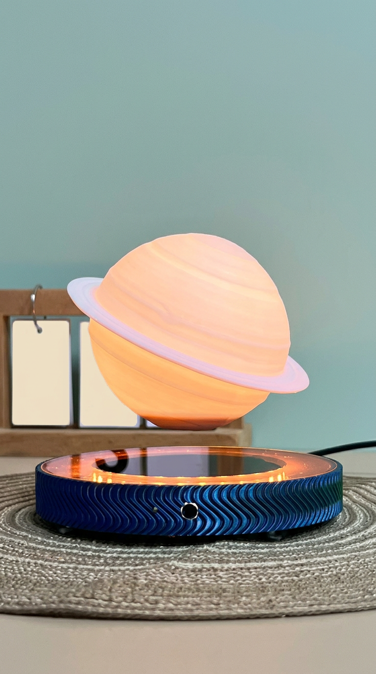 Levitating Saturn™ Lamp – Magnetic Floating Planet Desk Light