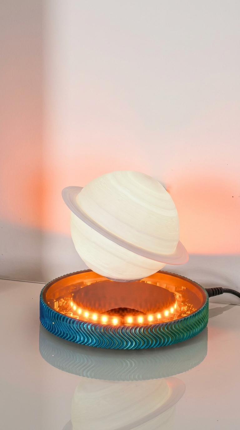 Levitating Saturn™ Lamp – Magnetic Floating Planet Desk Light