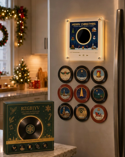 Christmas Mini Vinyl Player with 9 NFC Music Discs